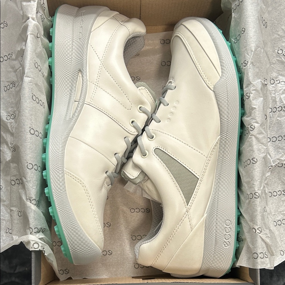 NWT ECCO BIOM Hybrid Women's Spikeless White Golf Shoes W EU 41 10-10.5